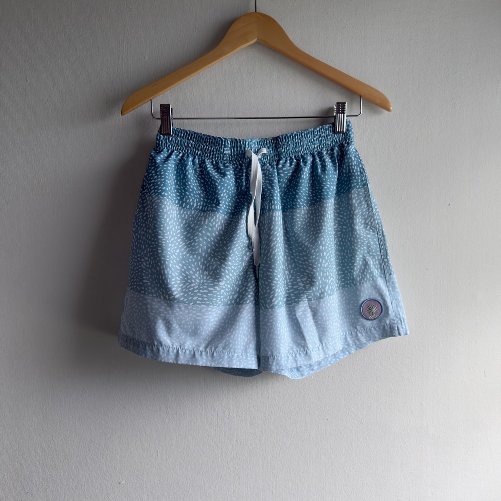 Chubbies 5.5 Inseam Swim Trunks Mens Small Blue Ombre Dotted Beach Coastal S